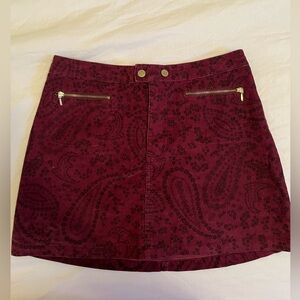 Abercrombie Printed Corduroy Skirt